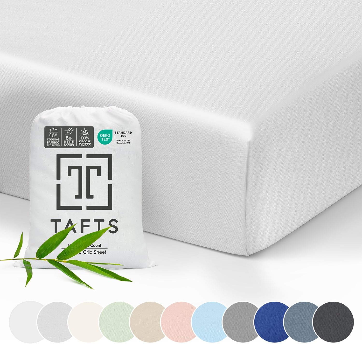 Tafts crib sheets bamboo viscose closeup—soft breathable comfort