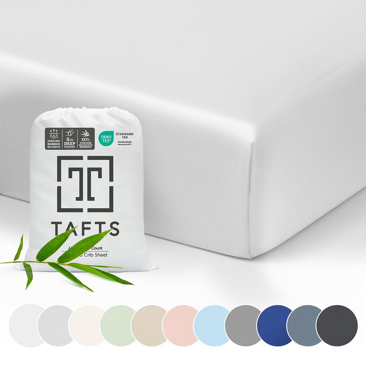 Tafts crib sheets bamboo viscose closeup—soft breathable comfort