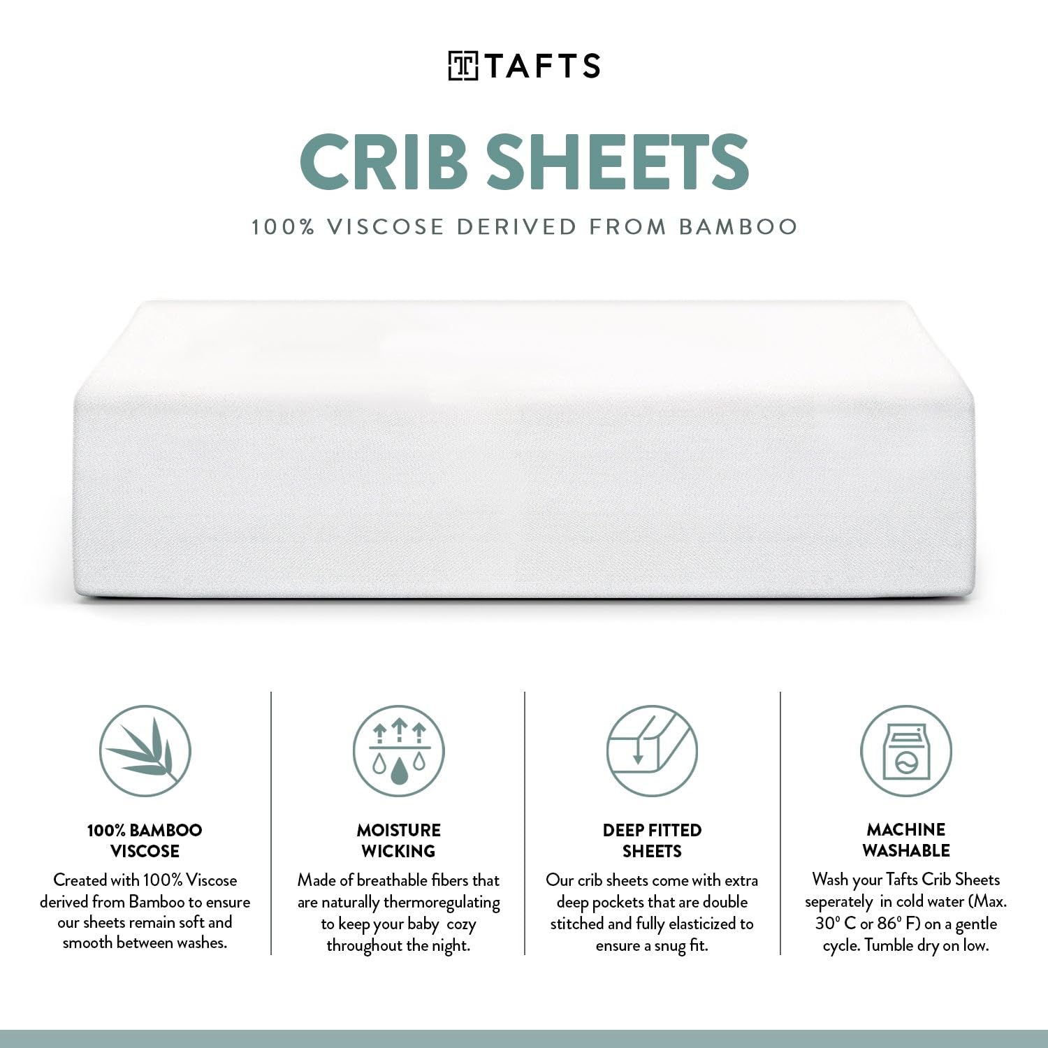 Tafts crib sheets fitted on crib mattress view