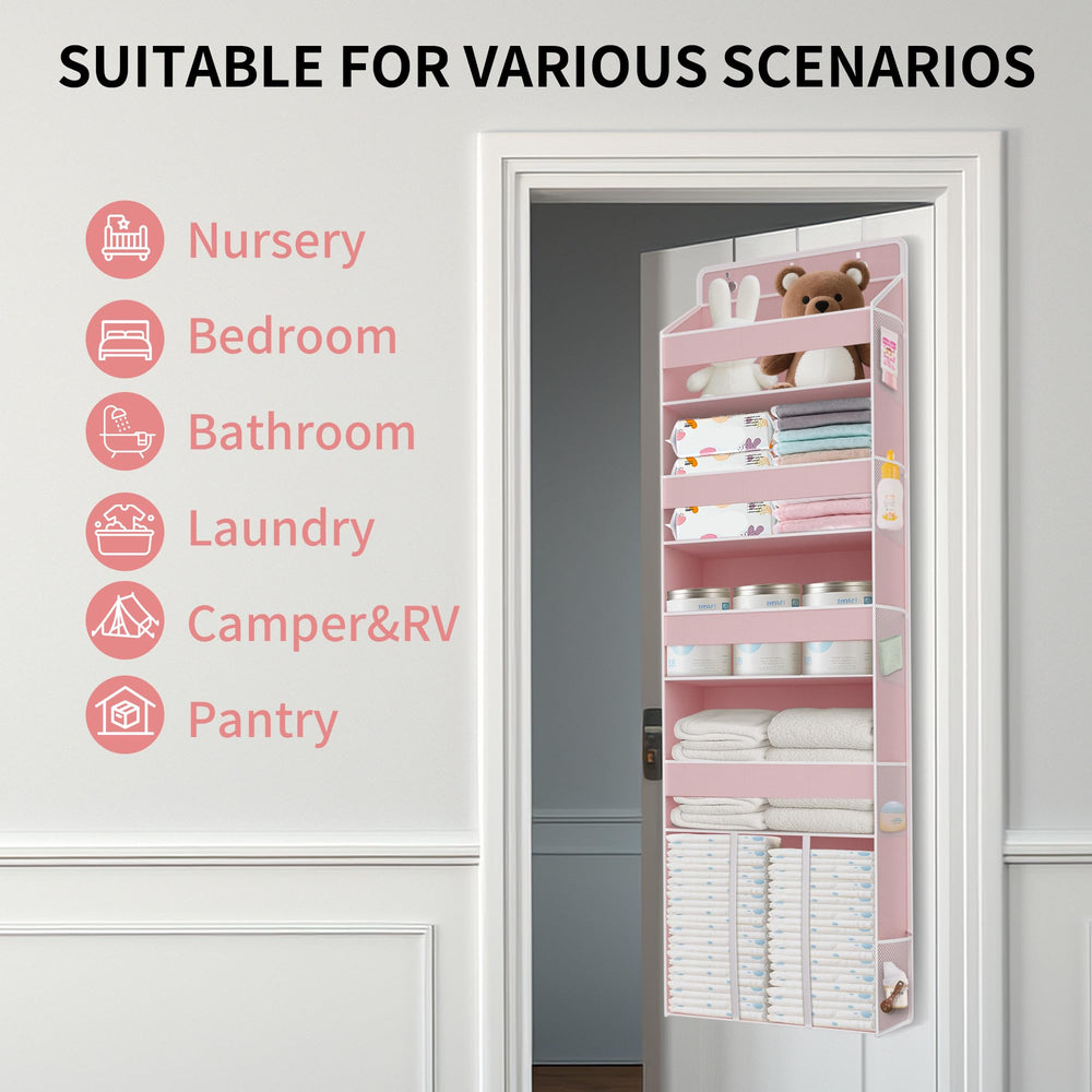 TAHAVICE bottom diaper storage area holds up to 60 diapers