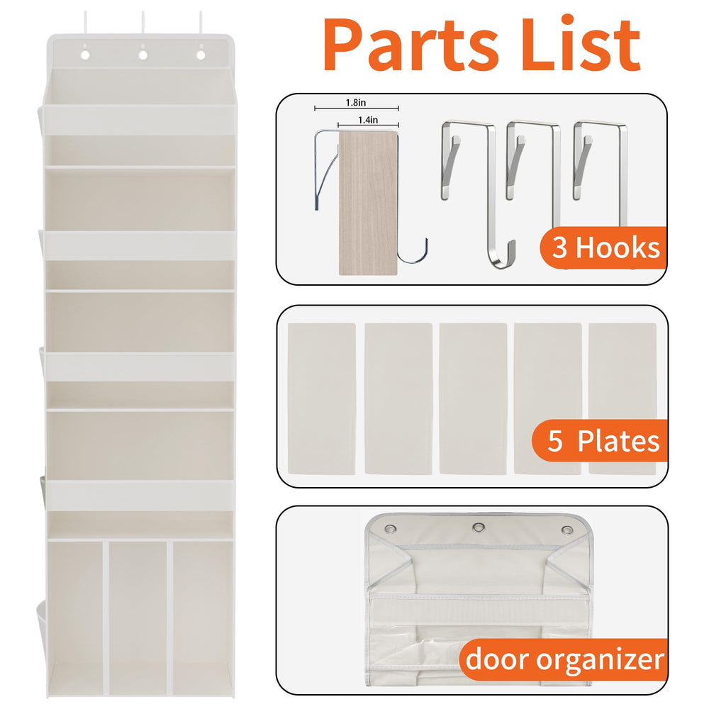 TAHAVICE quick-install design with three metal hooks fits most doors.