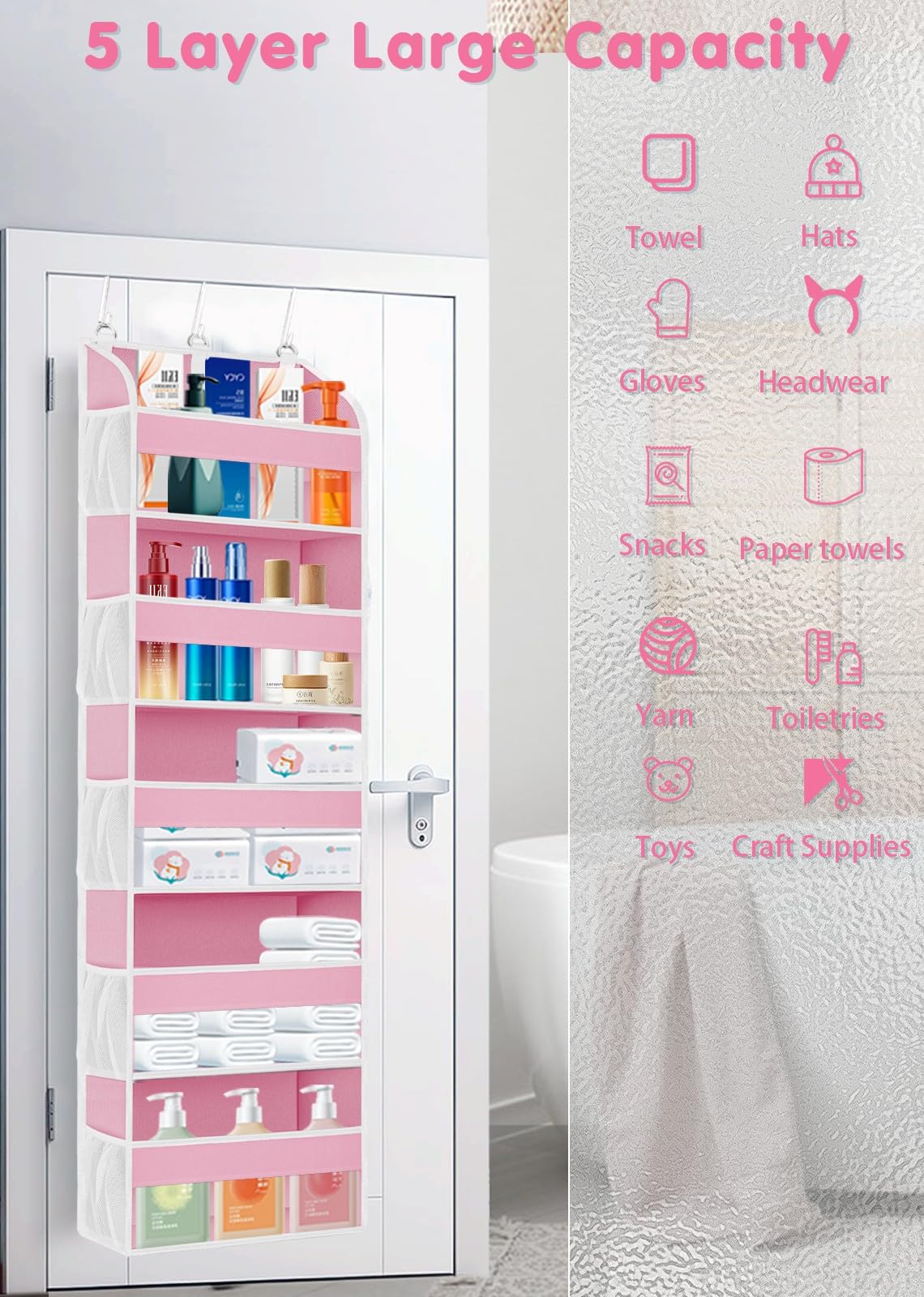 TAHAVICE easy installation image highlights tool-free setup with three hooks.