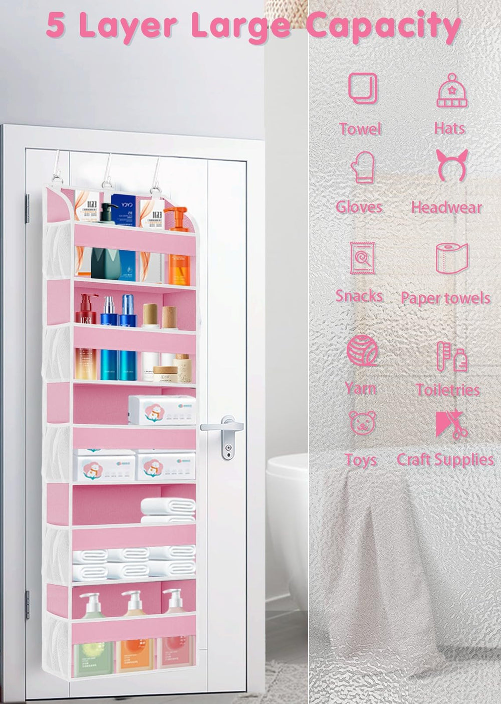 TAHAVICE easy installation image highlights tool-free setup with three hooks.
