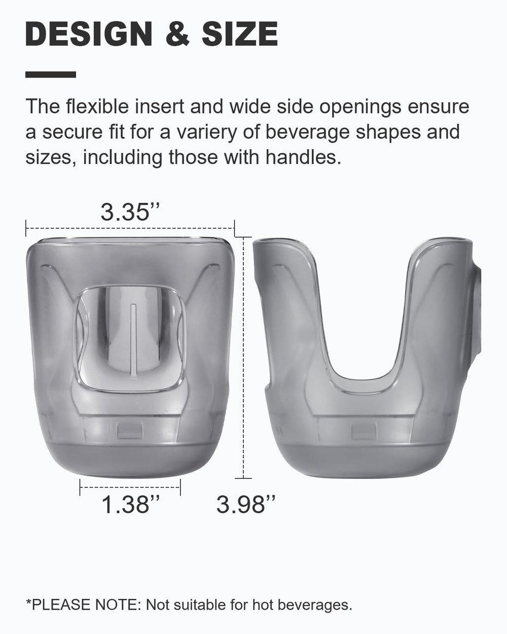 Taheng cup holder on Cruz in use with a beverage while pushing