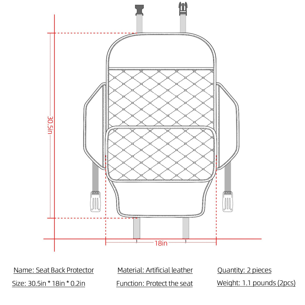 TAIKOO seat back protector bottom ribbon hidden preserves interior aesthetics