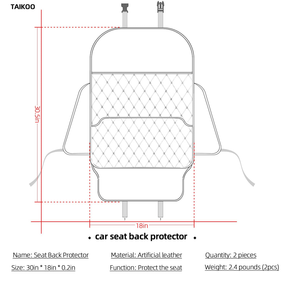 TAIKOO seat back protector car-fit for sedans, SUVs, and trucks.