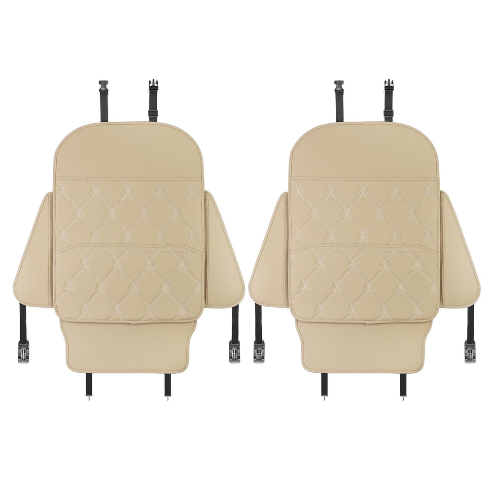TAIKOO seat back protector installation demonstrates adjustable length and secure buckles for snug fit
