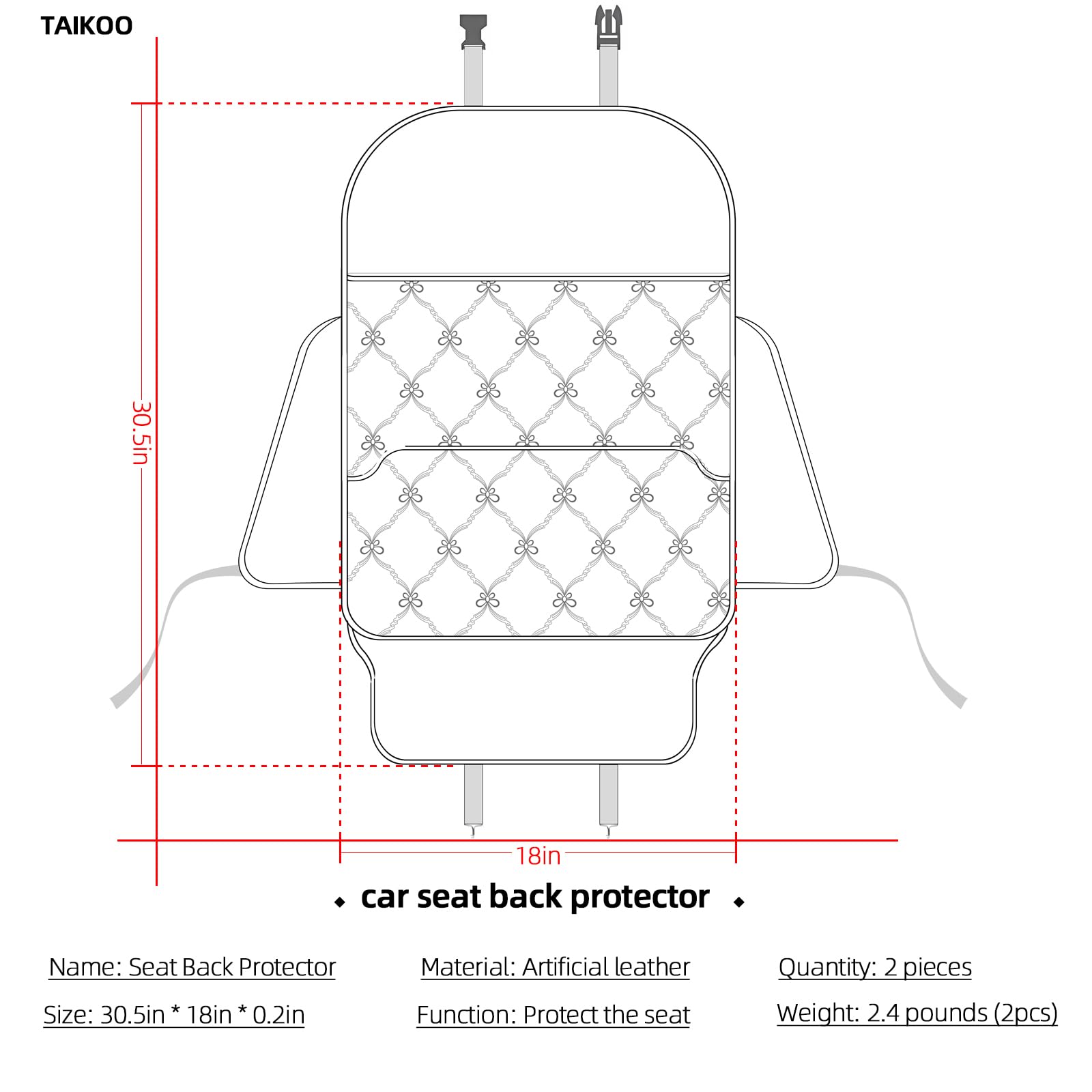 TAIKOO seat back protector kids in car show protective use and tidy organization