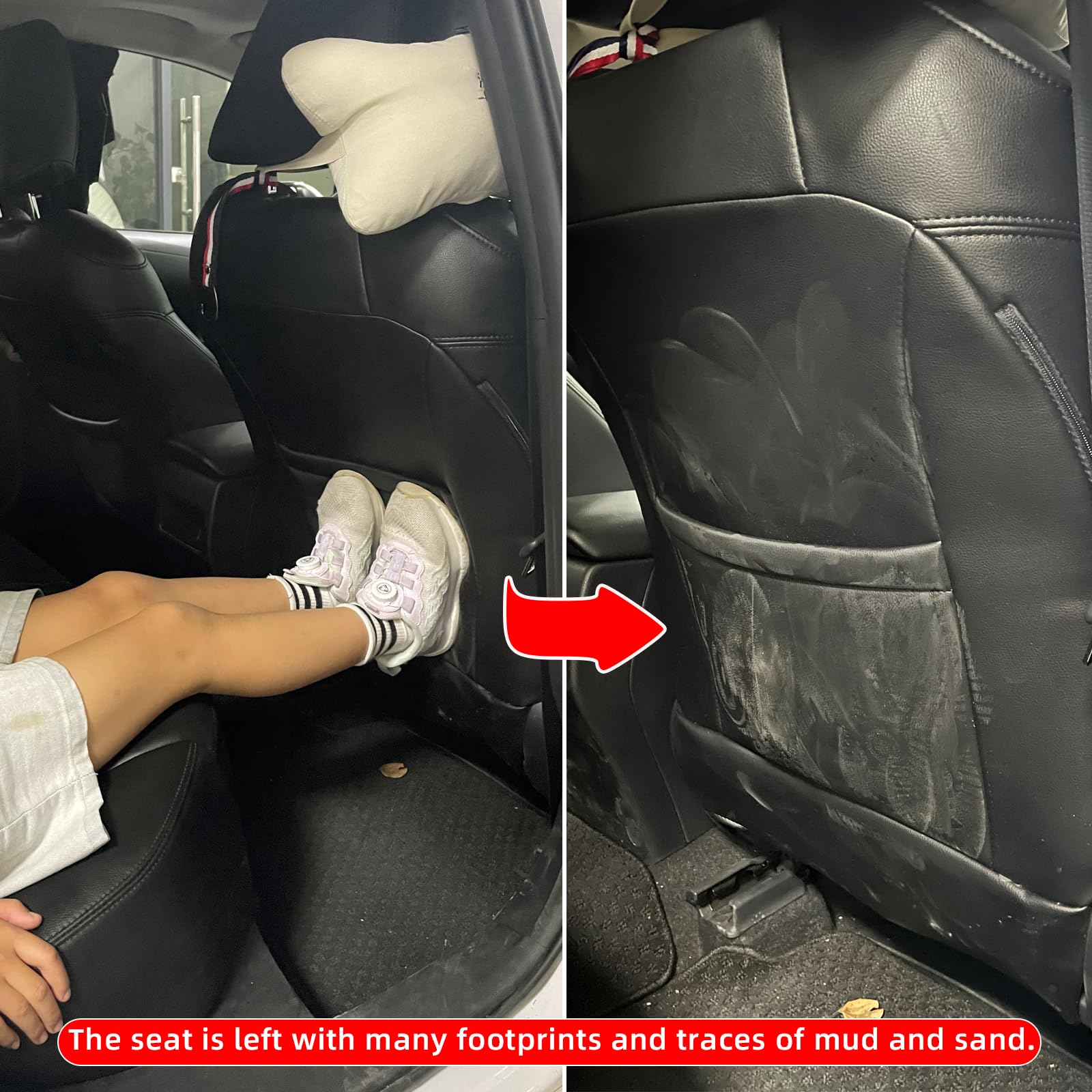 TAIKOO seat back protector pocket open highlights integrated storage for utensils and toys