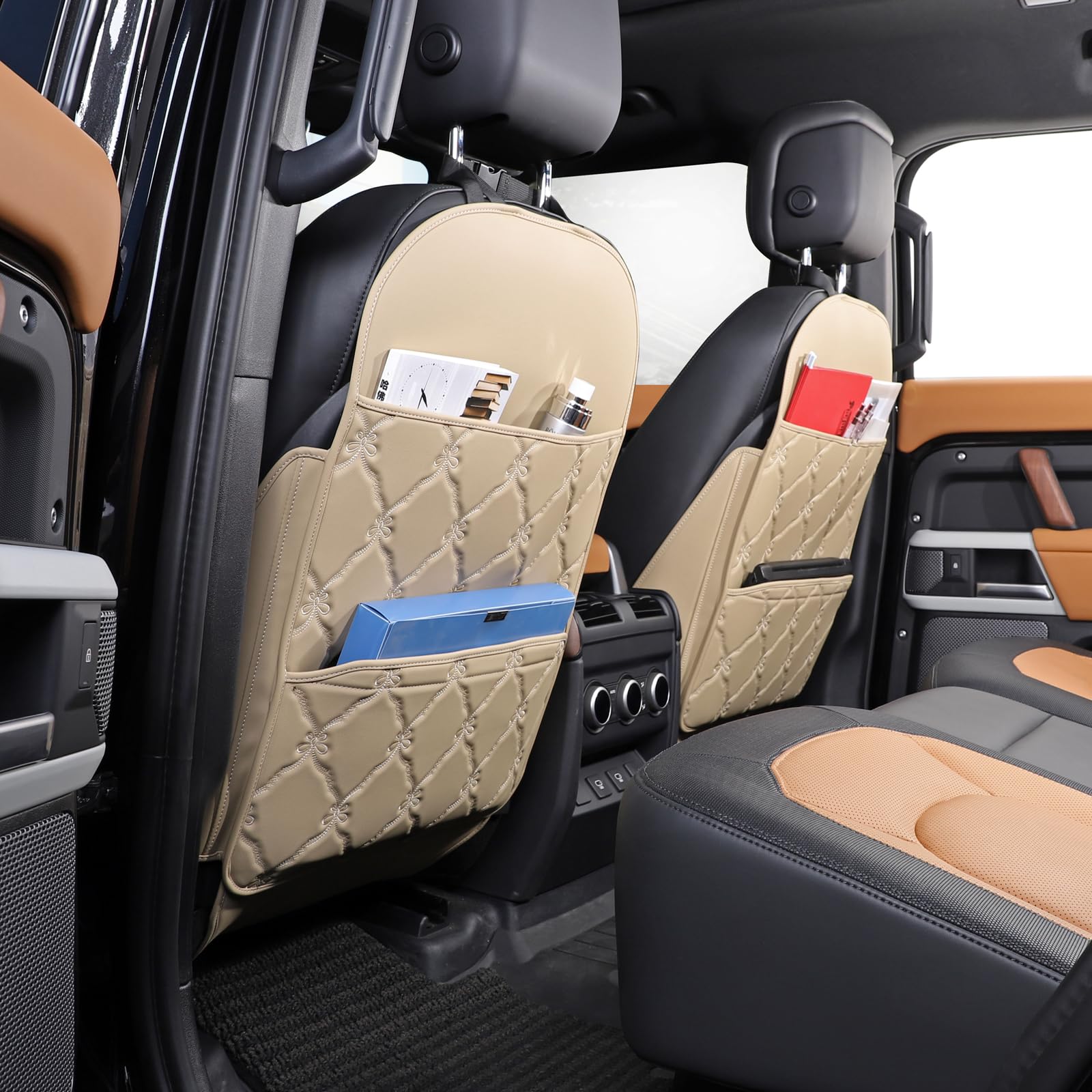 TAIKOO seat back protector side profile shows slim design that preserves rear-seat aesthetics
