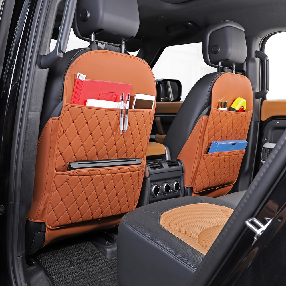 TAIKOO seat back protector side view with buckle fit supports quick everyday setup.