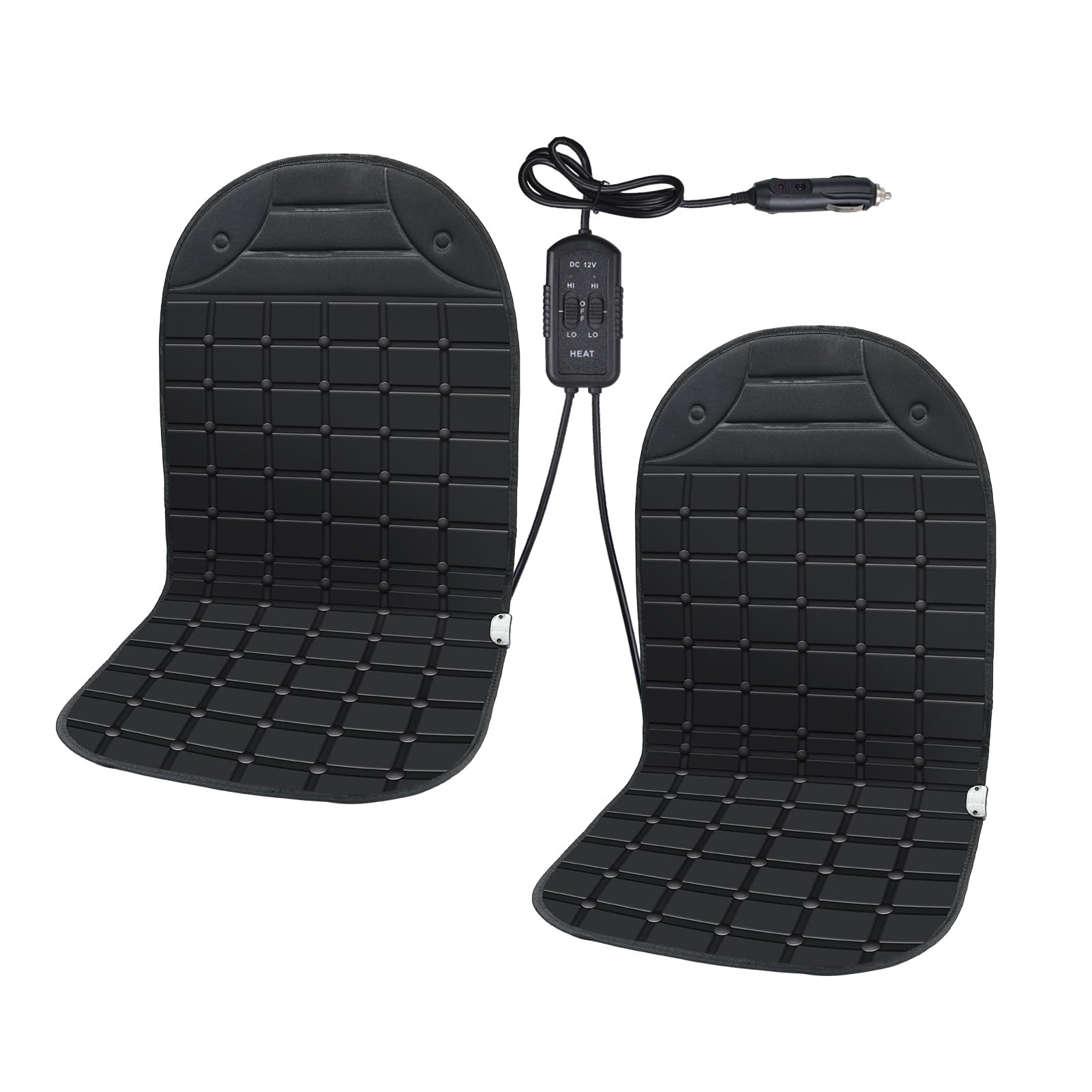 Tailerri seat cushion winter cover on full-back black seat showing universal fit
