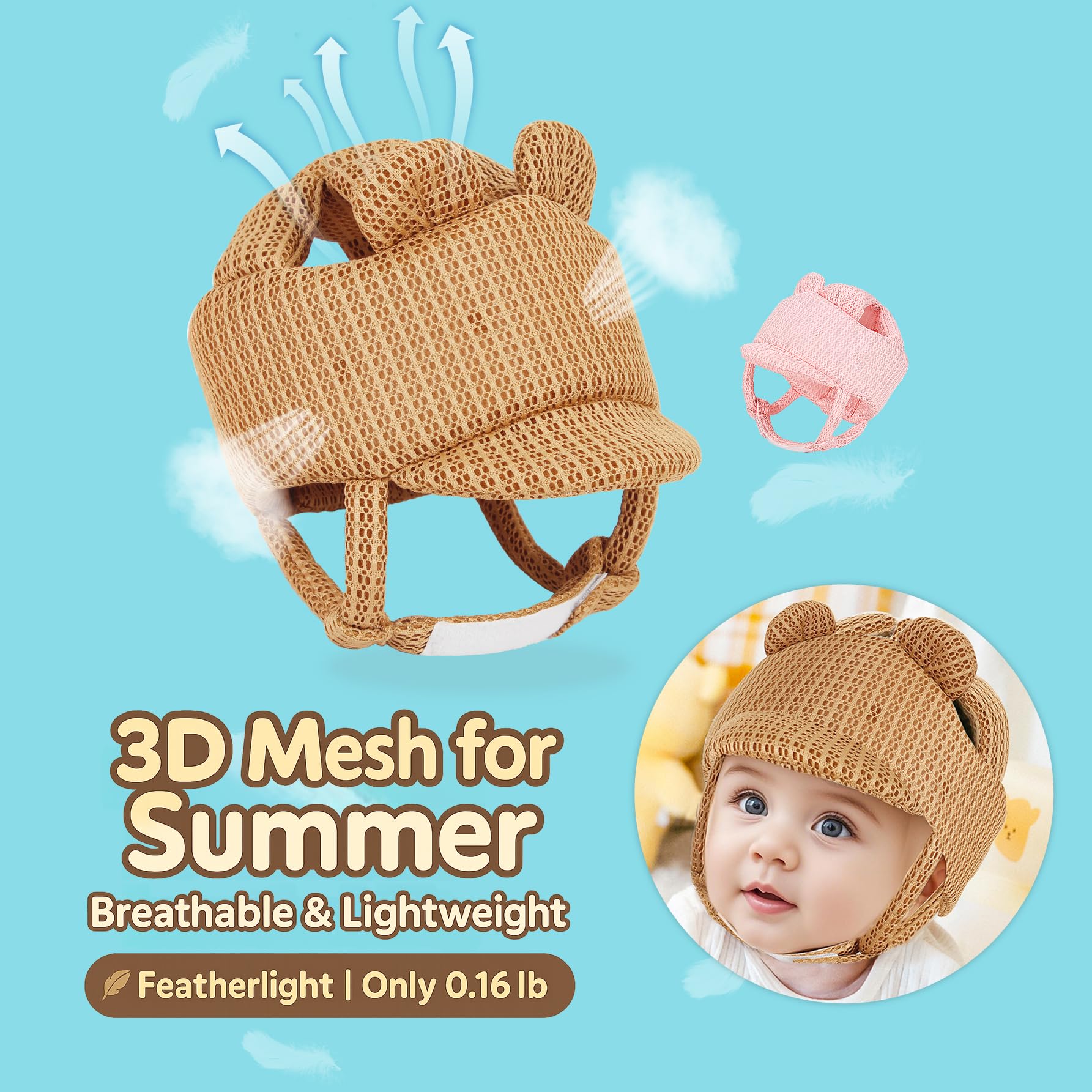 Tailjolly baby helmet skin-friendly odorless Lyocell and soft sponge for gentle wear.