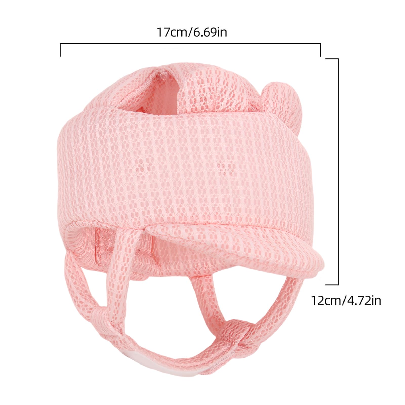 Tailjolly pink bear head protector with adjustable Velcro straps