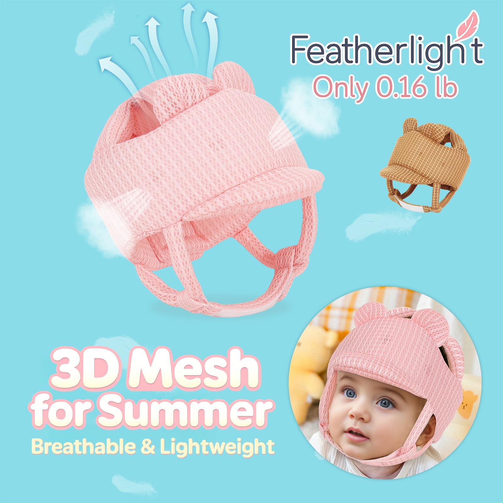 Tailjolly pink bear head protector ready for outdoor play