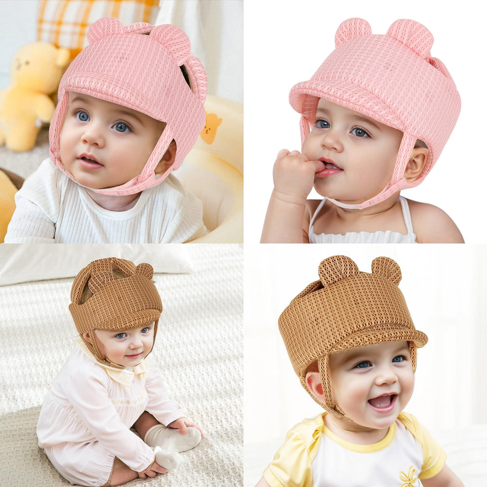 Tailjolly pink bear head protector uses soft sponge padding
