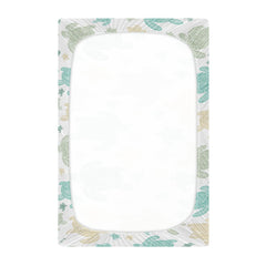 Takiito Sea Turtles crib sheet on standard crib demonstrates snug fit and easy care