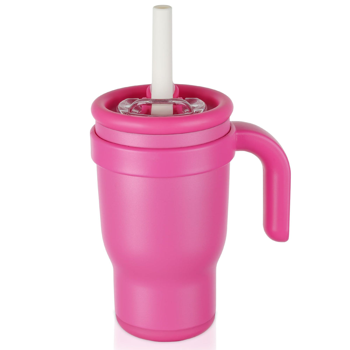 TAKYIT 14oz toddler sippy cup with ergonomic-handles for easy grip during independent drinking.