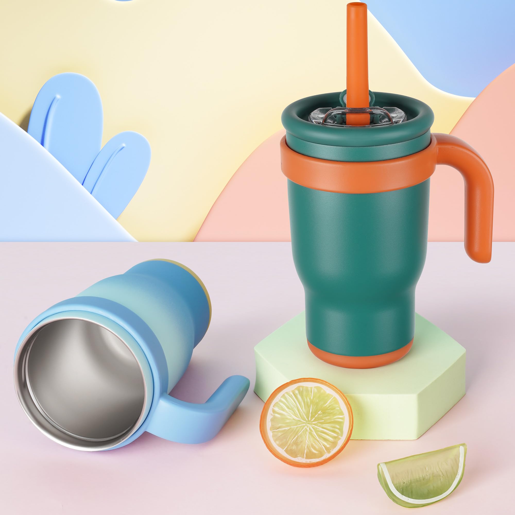 TAKYIT 14oz travel-size cup fits cup holders and bags easily.