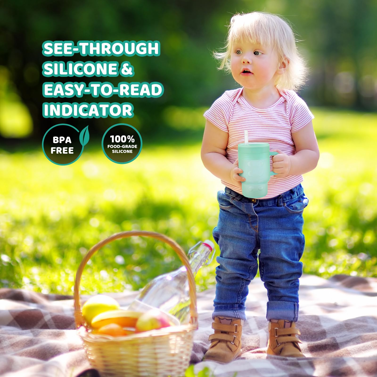 TAKYIT silicone mini tumbler detachable parts for easy filling and cleaning.