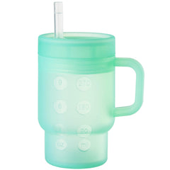 TAKYIT silicone mini tumbler front view with handle supports easy grip and on-the-go hydration.