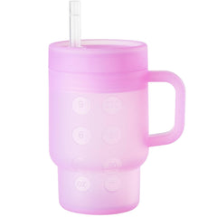 TAKYIT silicone mini tumbler with handle and straw supports independent drinking on the go.