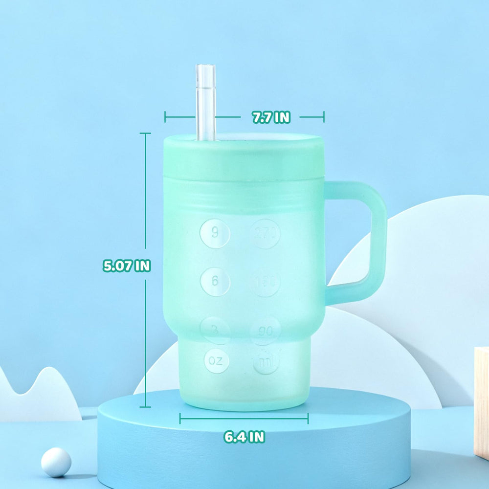 TAKYIT silicone mini tumbler straw close-up highlights soft sip for little mouths.
