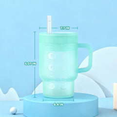TAKYIT silicone mini tumbler straw close-up highlights soft sip for little mouths.
