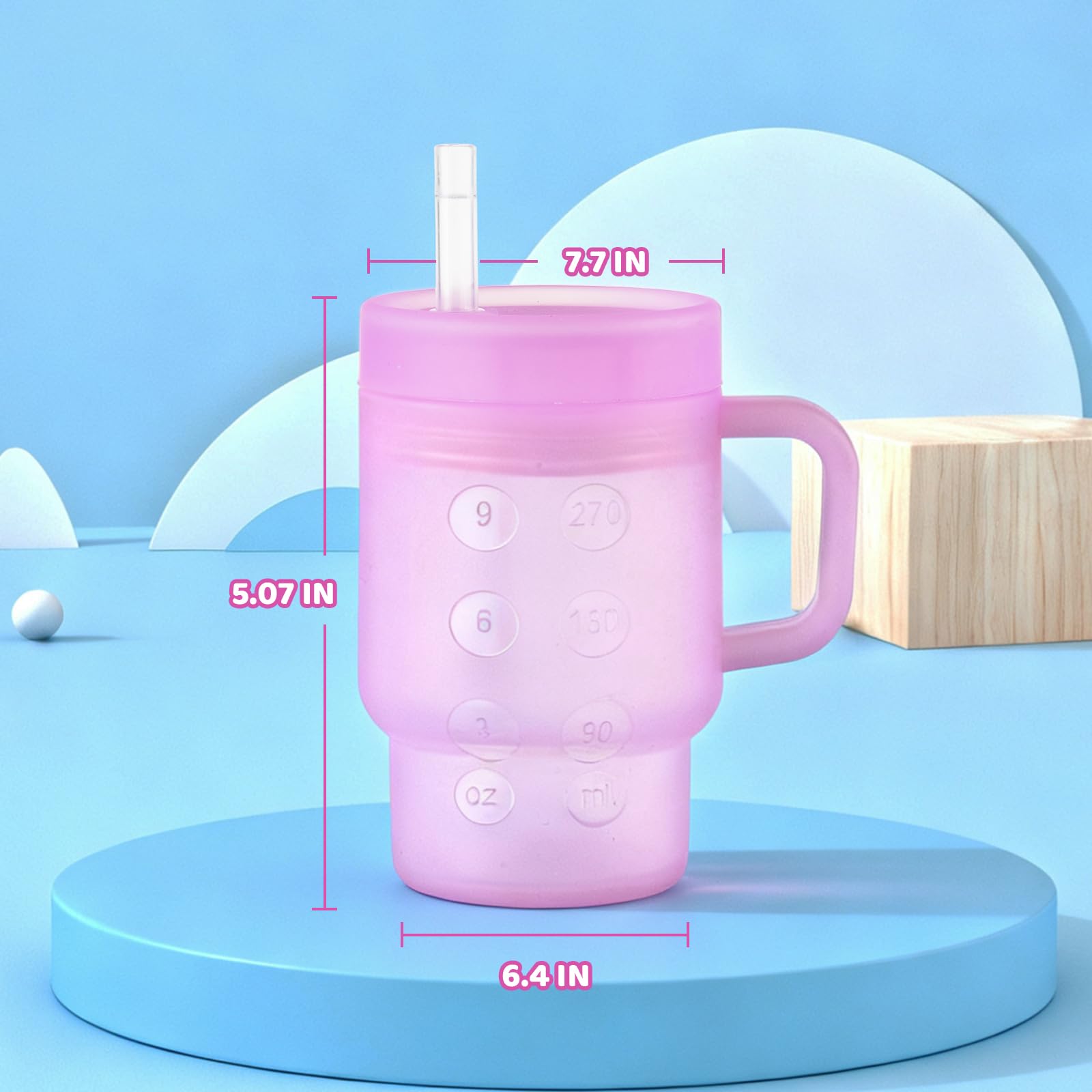 TAKYIT toddler tumbler ergonomic handle aids secure grip during meals.