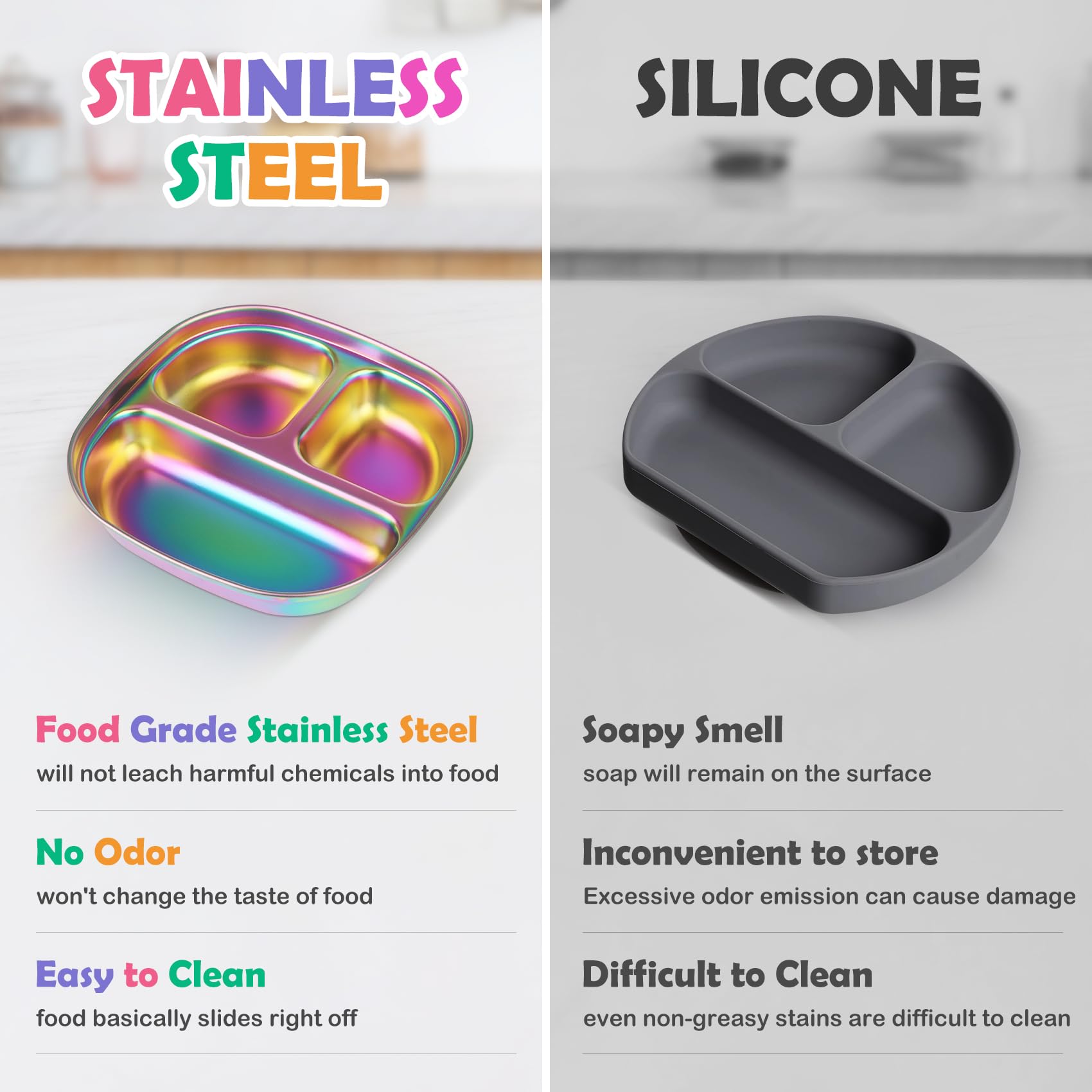 Taladad 3Pack stackable design highlights space-saving storage for families.