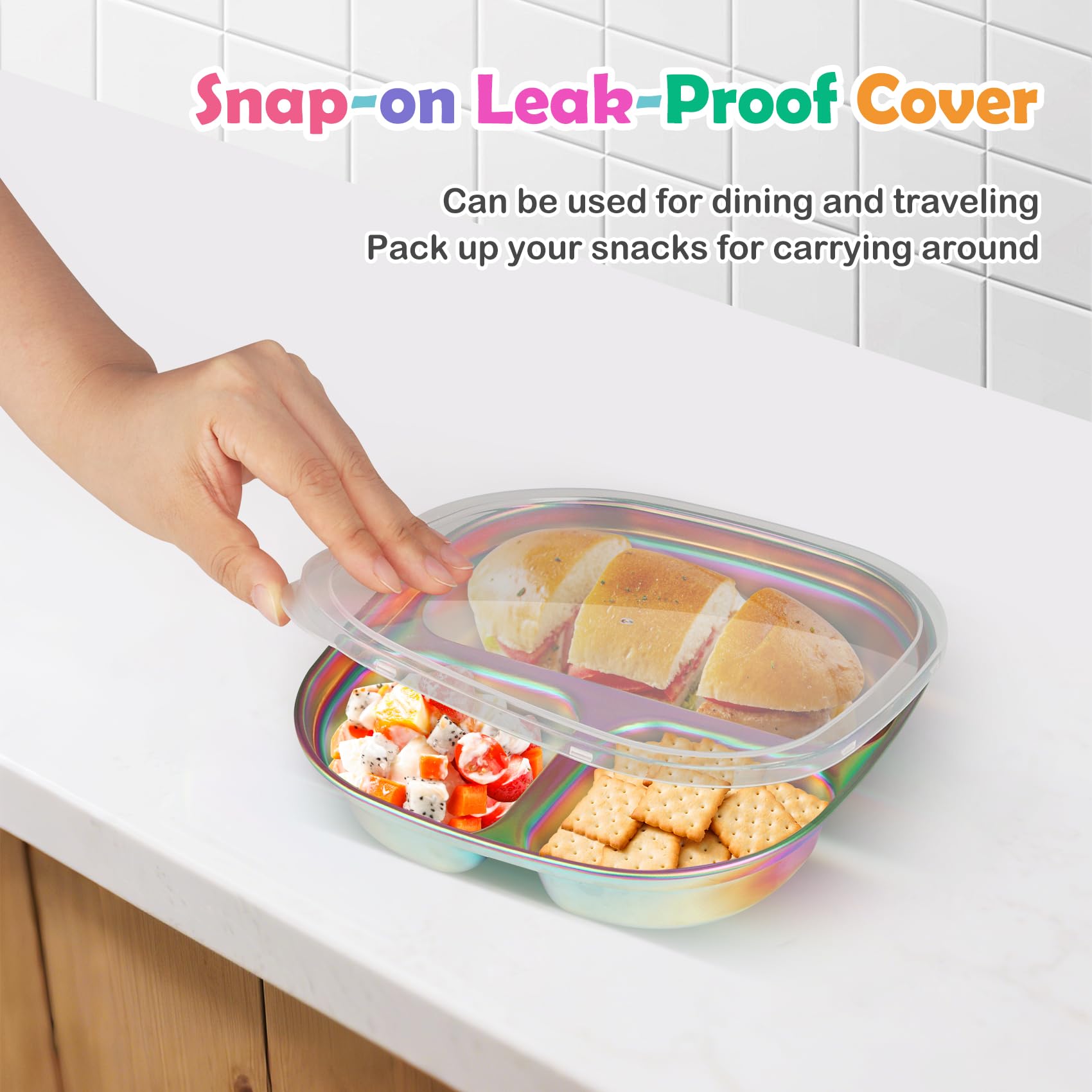 Taladad kids plate with non-slip base prevents sliding during meals