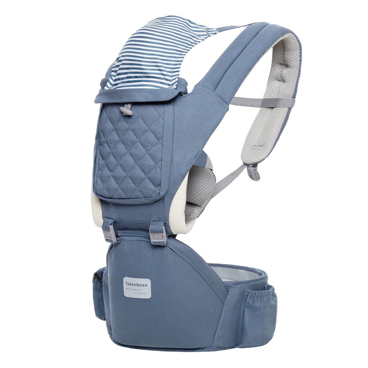 TALENBEEN baby carrier front view shows all season comfort with breathable fabric