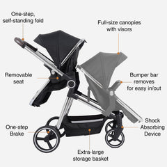 TALENBEEN carry cot mode showcases newborn comfort during strolls.