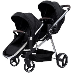 TALENBEEN double stroller in tandem folded for easy twin travel storage.