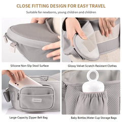 TALENBEEN hip-seat-lumbar-support eases baby hip alignment and parent comfort.