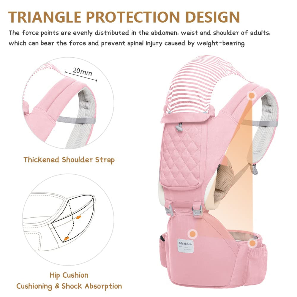 TALENBEEN M-position support illustrating ergonomic baby positioning