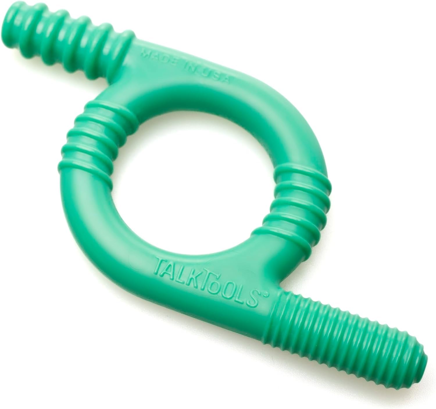 TalkTools Baby Chewy green color option supports calming visuals during tactile chewing activities