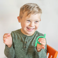 TalkTools Baby Chewy green ridged texture pairs with soft foods for expanded sensory exploration