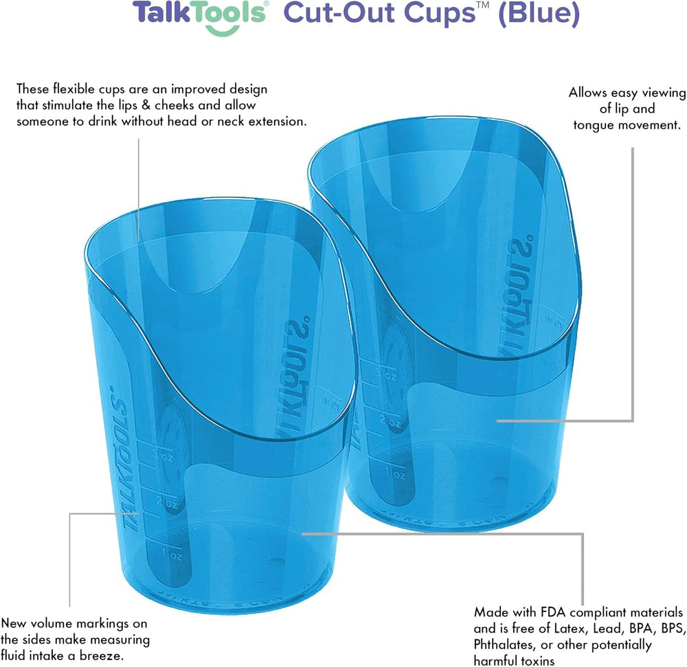 TalkTools Cut Out Cups two-pack ships safely for quick setup.