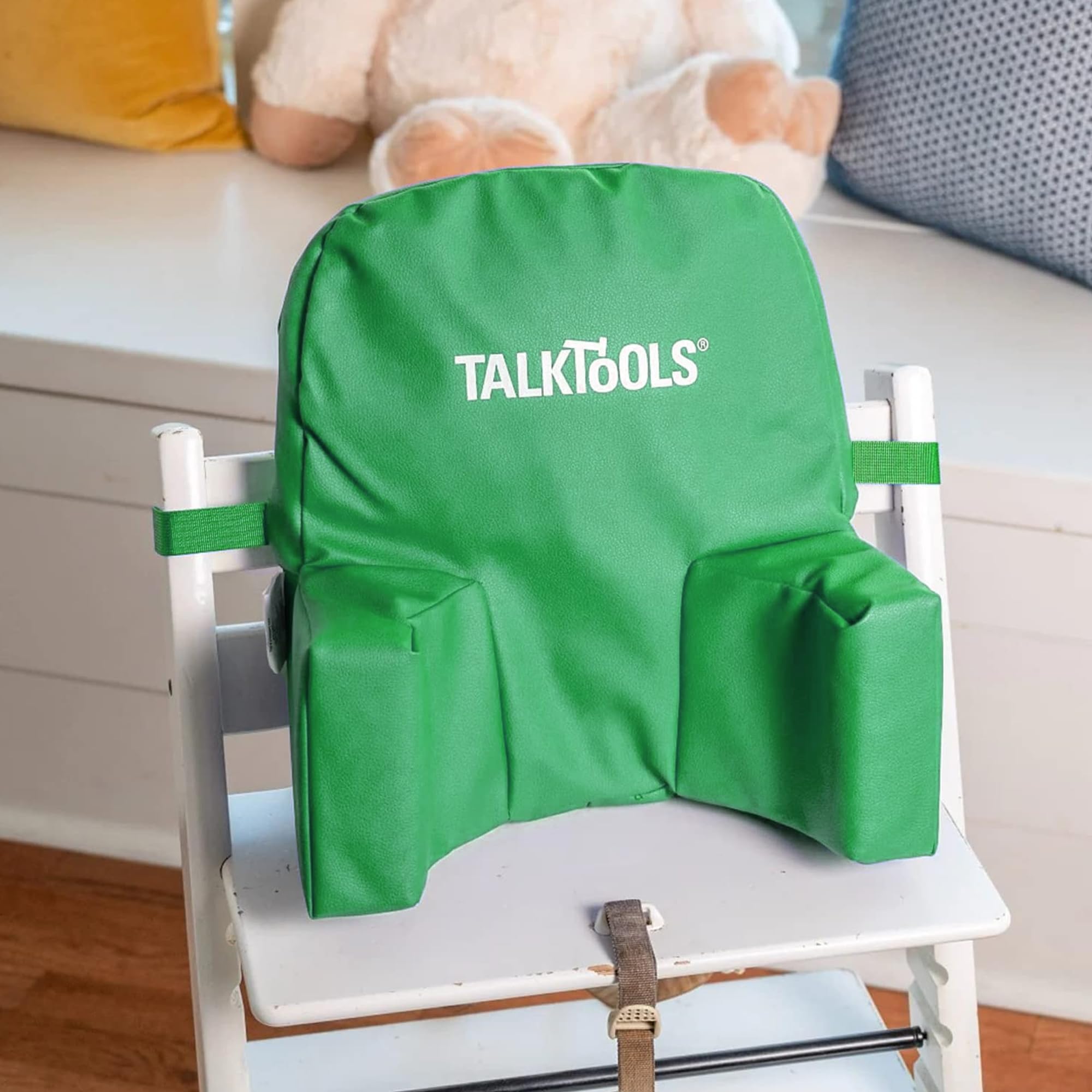 TalkTools High Chair Helper Cushion portable and versatile for home and therapy sessions.
