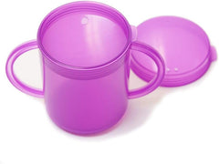 TalkTools recessed lid cup handles side view shows secure grip for little hands during drinks.