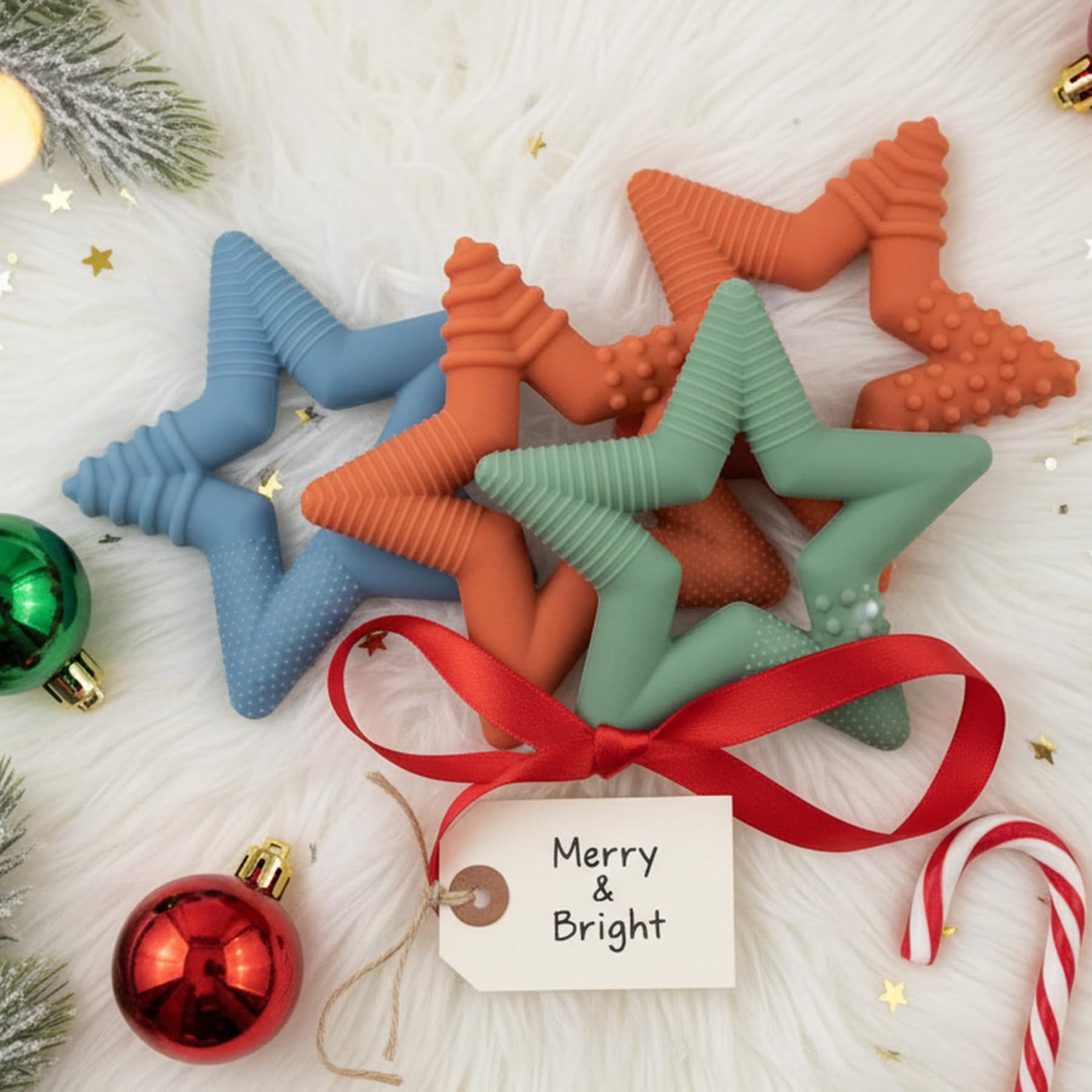 TalkTools Sensory Teeny Teether Star Ocean worn as necklace for on-the-go oral soothing