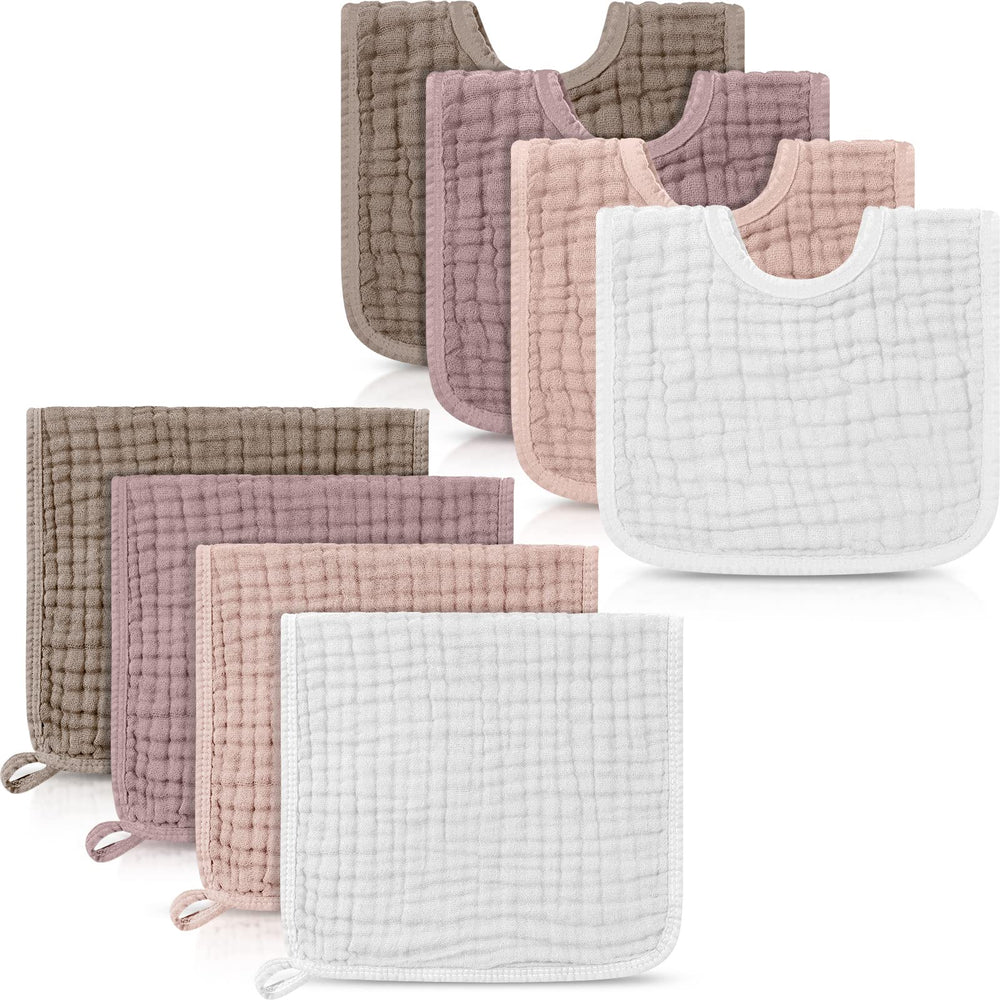 Tallew muslin burp cloths in multi-color variety for quick cleanup after feeds
