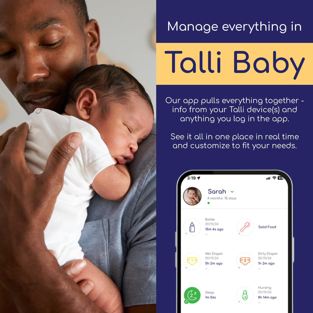 Talli Baby Tracker Wi-Fi Sync facilitates real-time updates across devices.