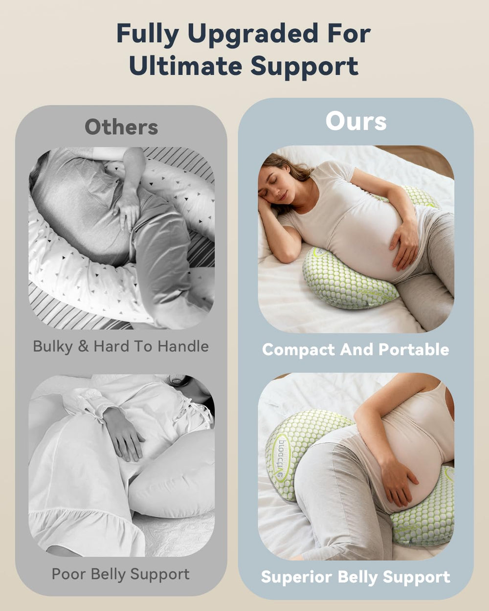 Tamiaia memory-foam pillow in-bed setup delivering deeper rest
