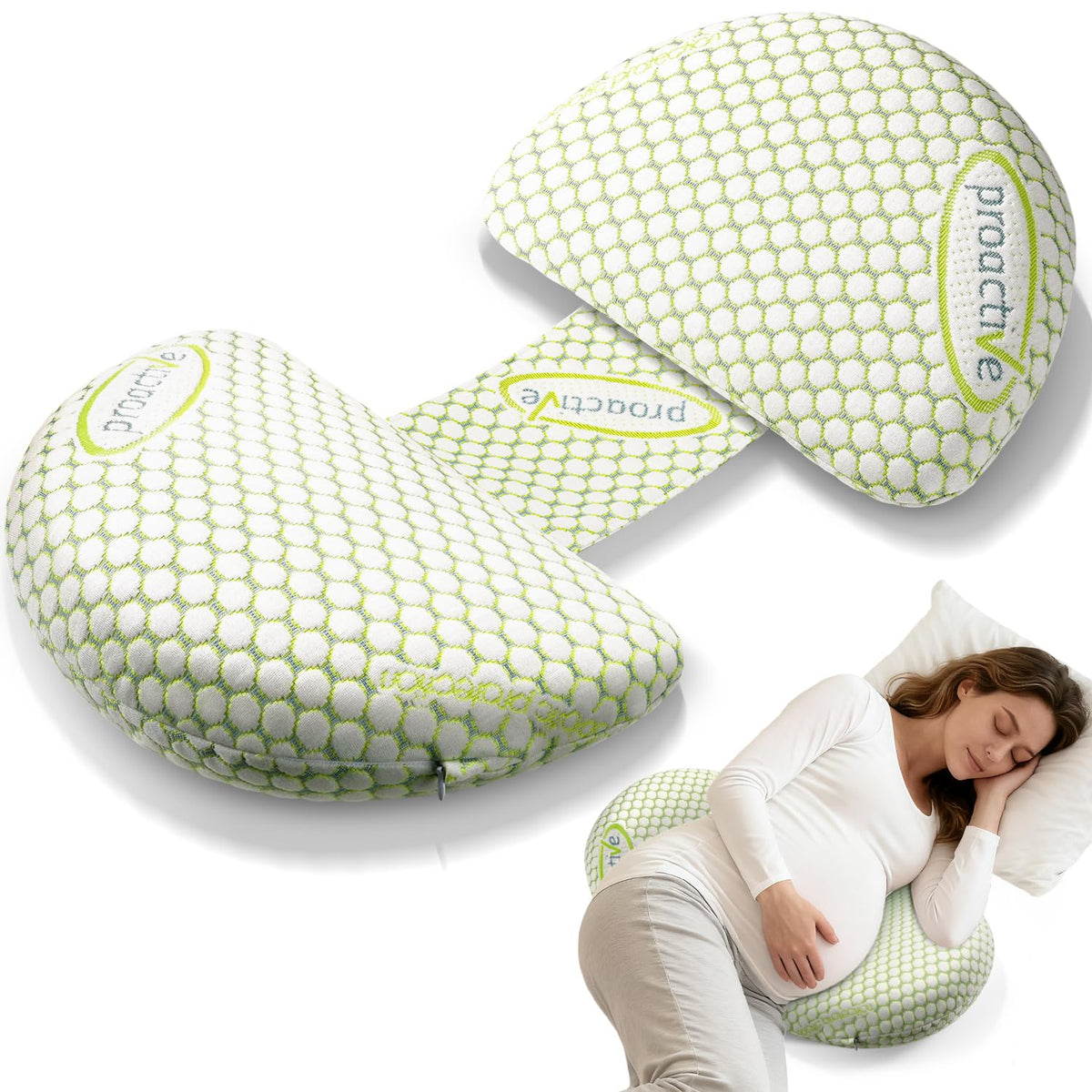 Tamiaia memory-foam pregnancy pillow offering full-body support for comfort