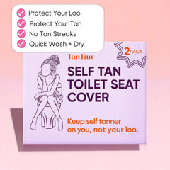 Tan Fan hygienic breathable seat cover blocks stains and keeps toilet clean in pink.