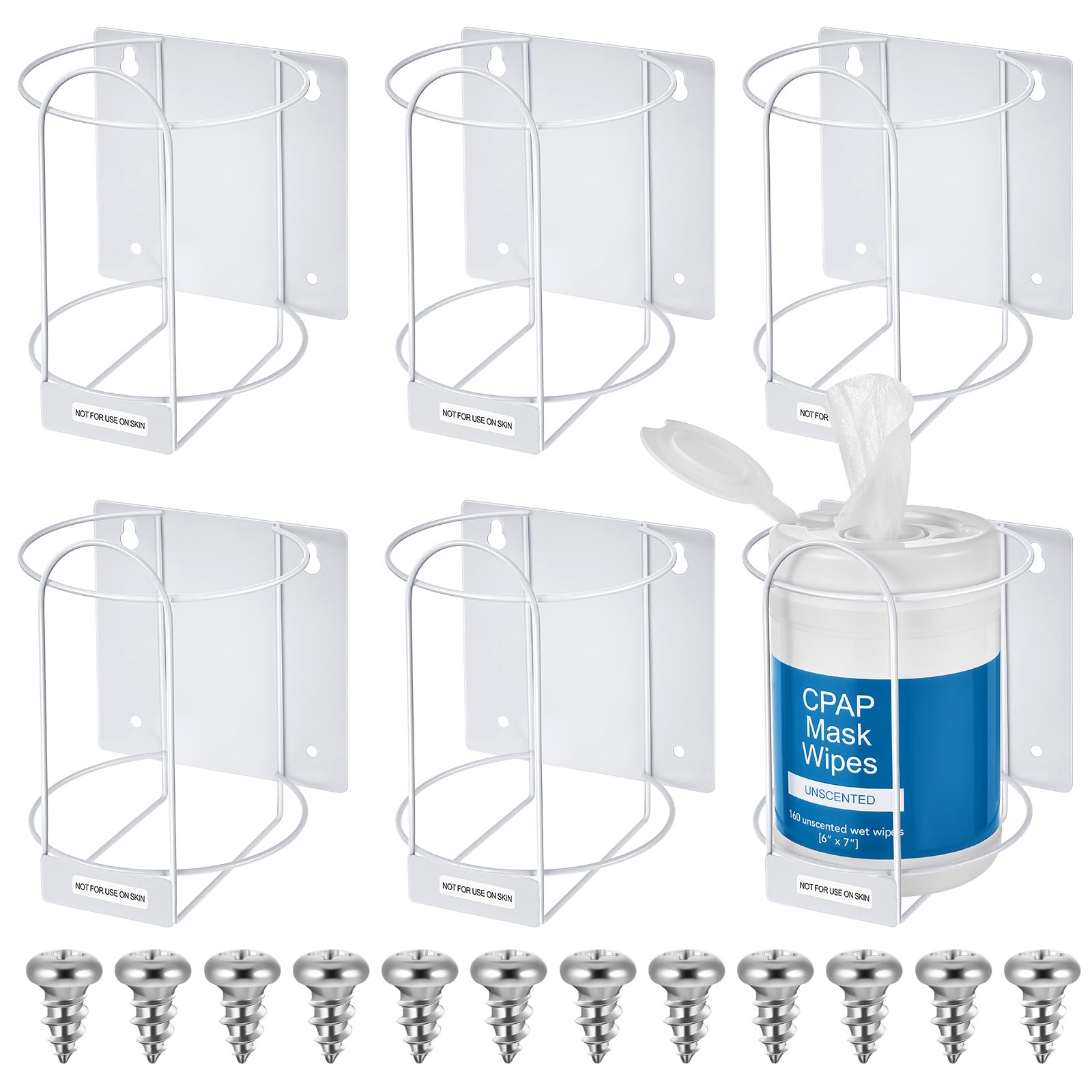Tandefio wipes holders wall bracket assembly shown securing a wipe rack for organized storage.
