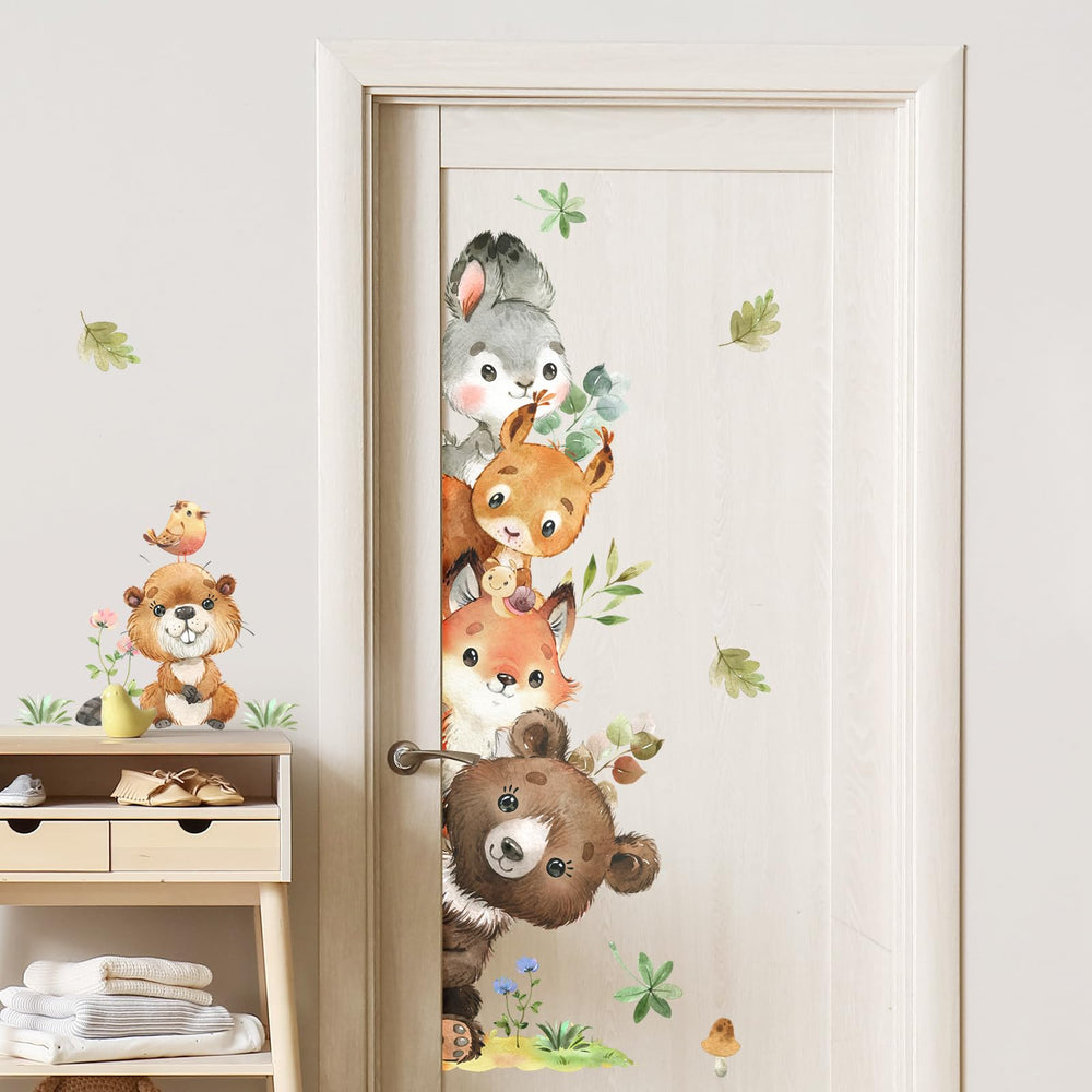 Tanlaby bear-fox-rabbit wall decal adds playful charm to kids’ rooms.