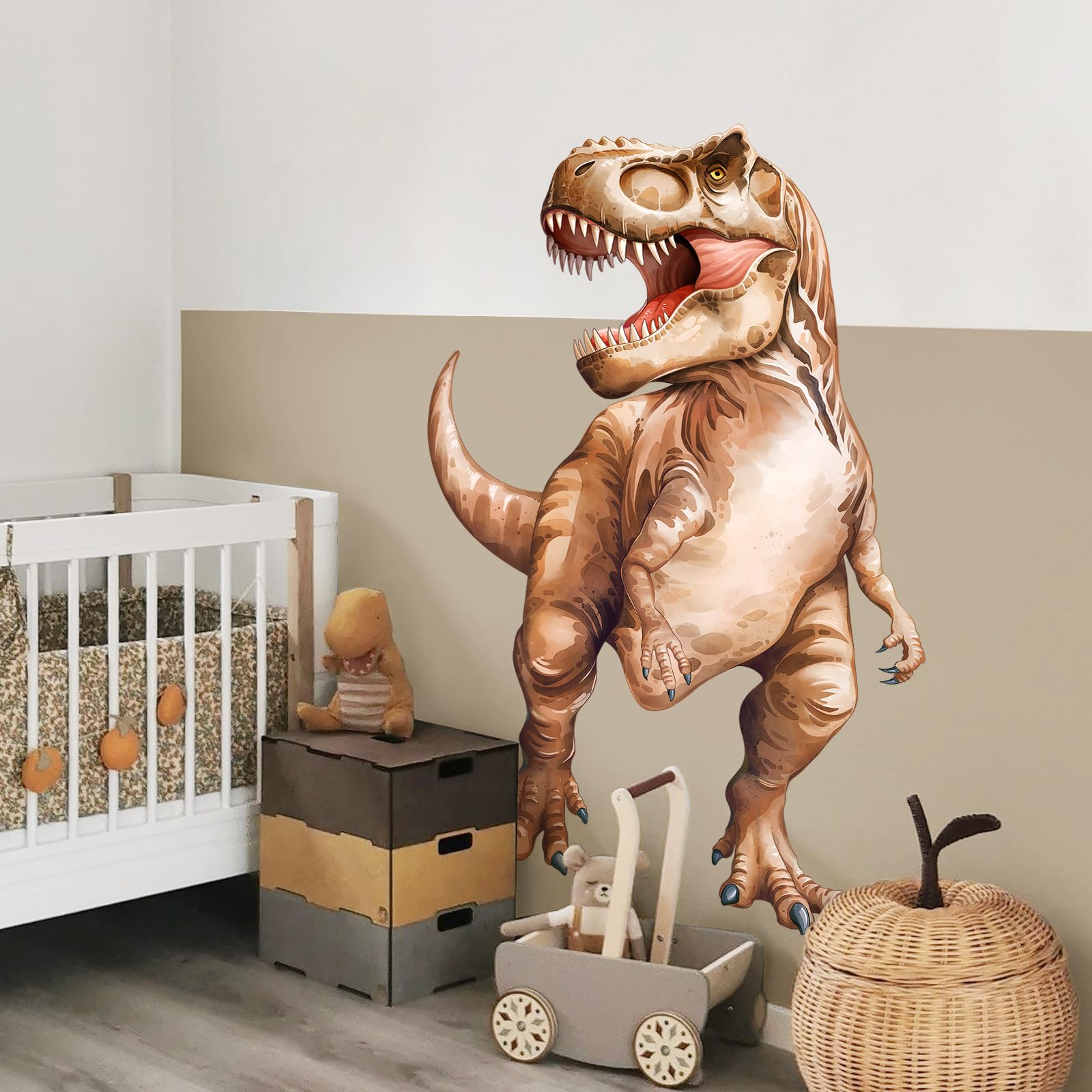 Tanlaby dino wall decor transforms playrooms into imaginative dinosaur adventures.